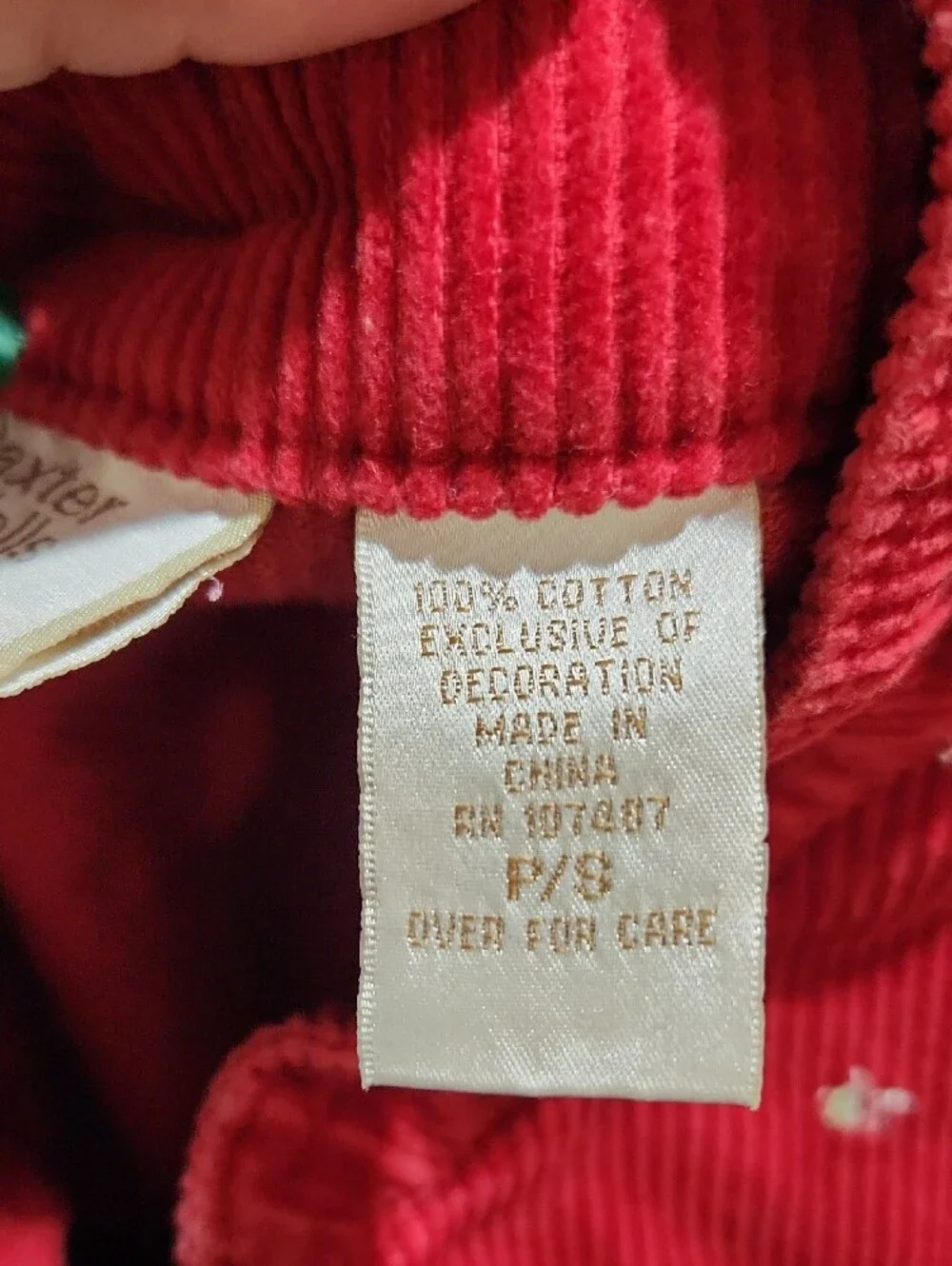 Vintage Baxter & Wells Corduroy Embroidered Snowflake Christmas Vest Petite Smal